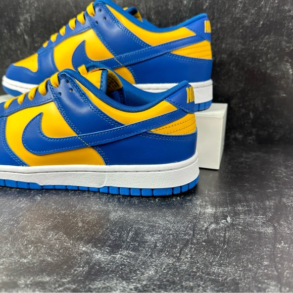 NIKE DUNK LOW RETRO UCLA MENS SHOES SIZE 9.5 BRUINS LOS ANGELES GOLD YELLOW BLUE - Picture 10 of 11